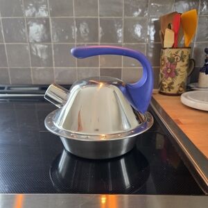 Vintage 90s IKEA UFO Kettle Blue Handle